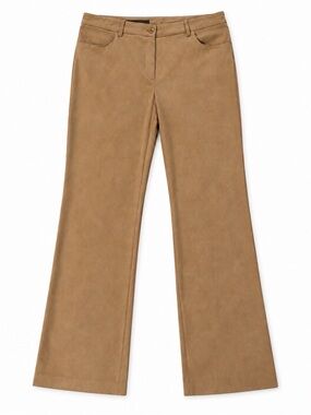 Suede Tailored Pant -Size 12 Camel Faux Suede
